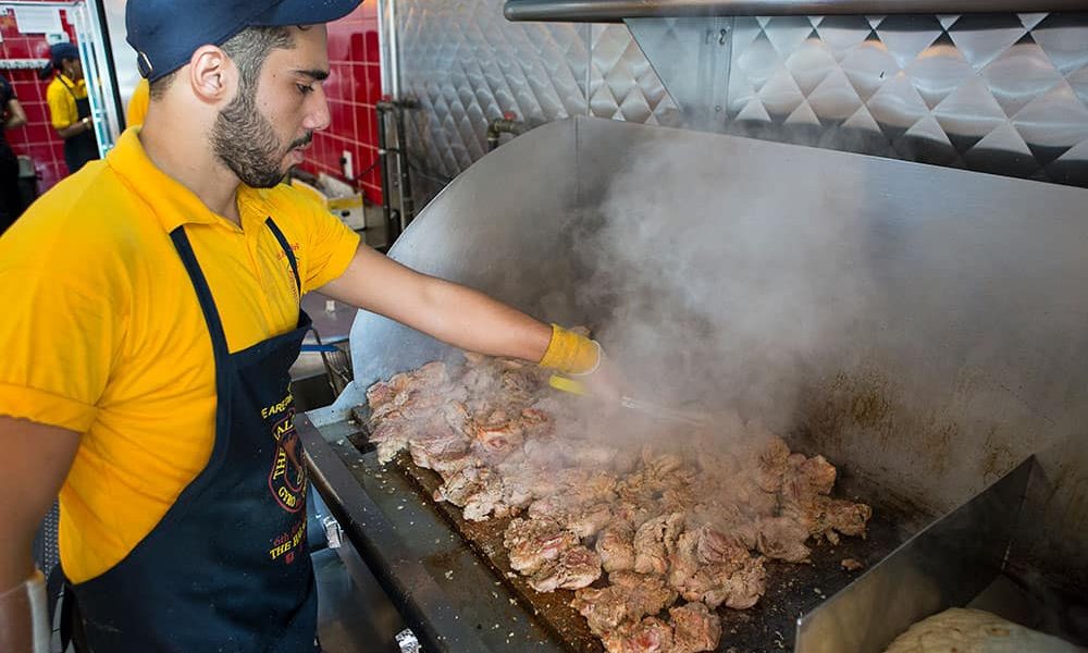 Man cooking food