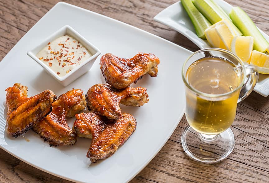 Taffer's Tavern Wings with spicy sauce