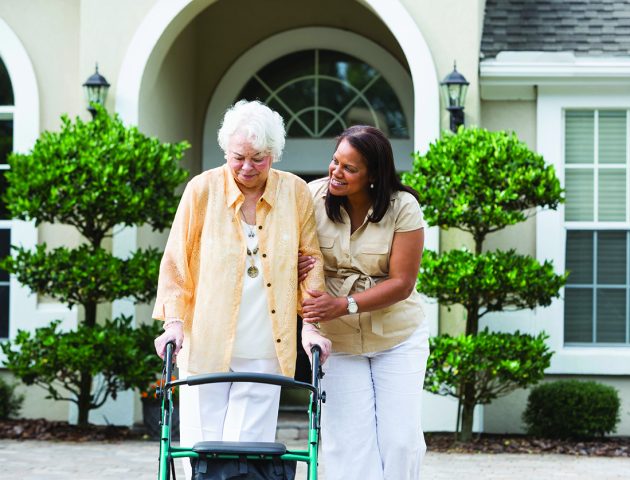 two women walking