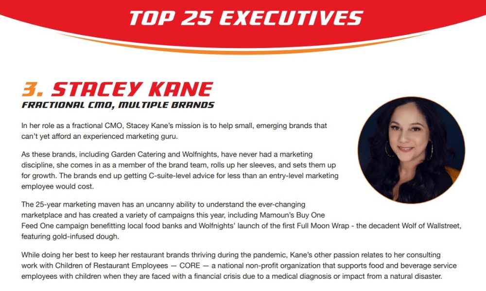 Wolfnights franchise fractional CMO named to top execs list